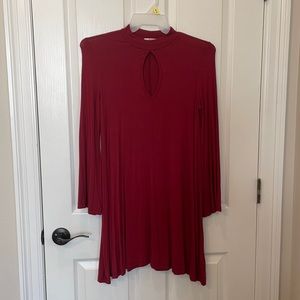 Red, long sleeve dress